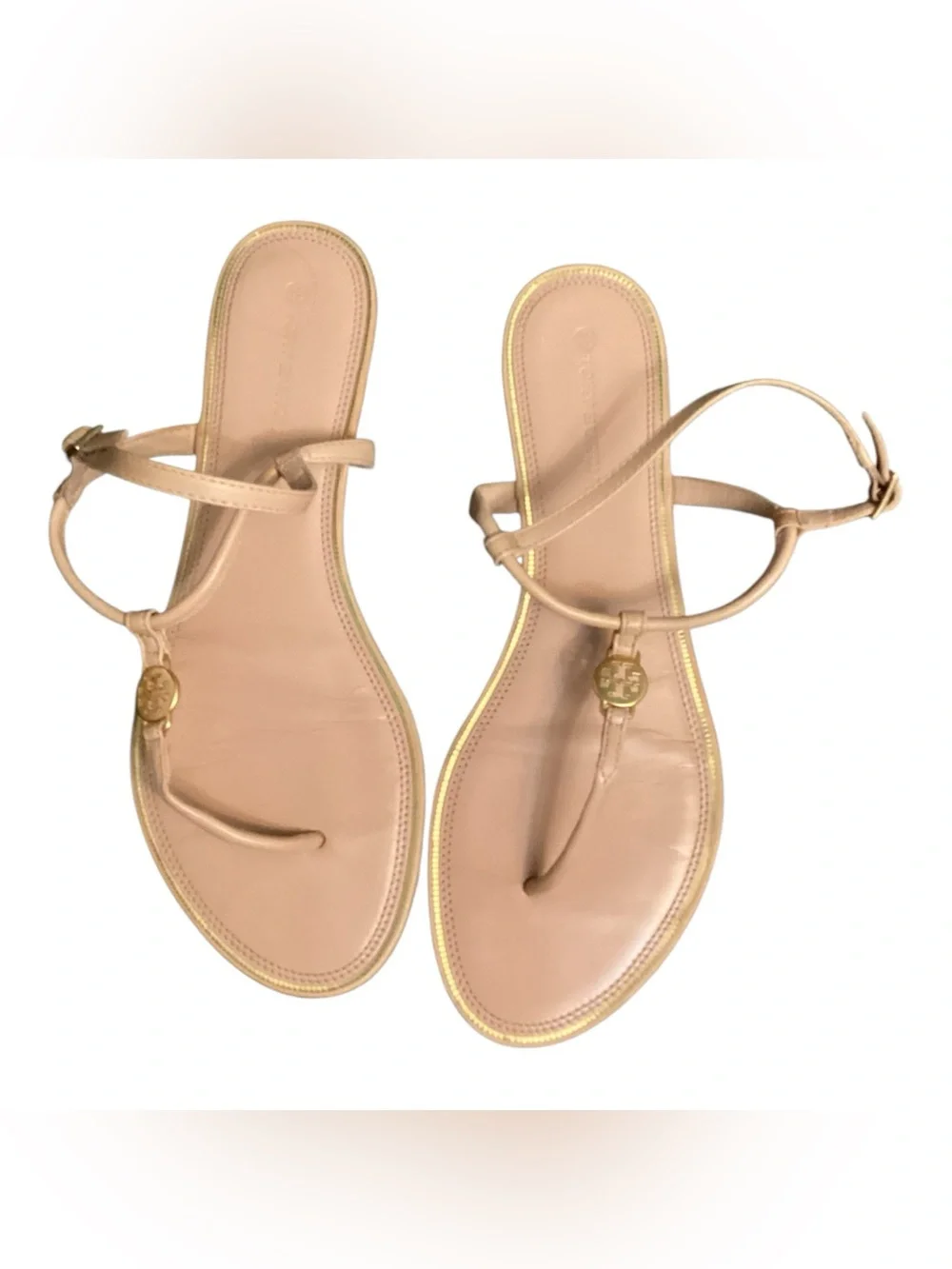 Emmy Patent Leather Thong Sandals-Tan